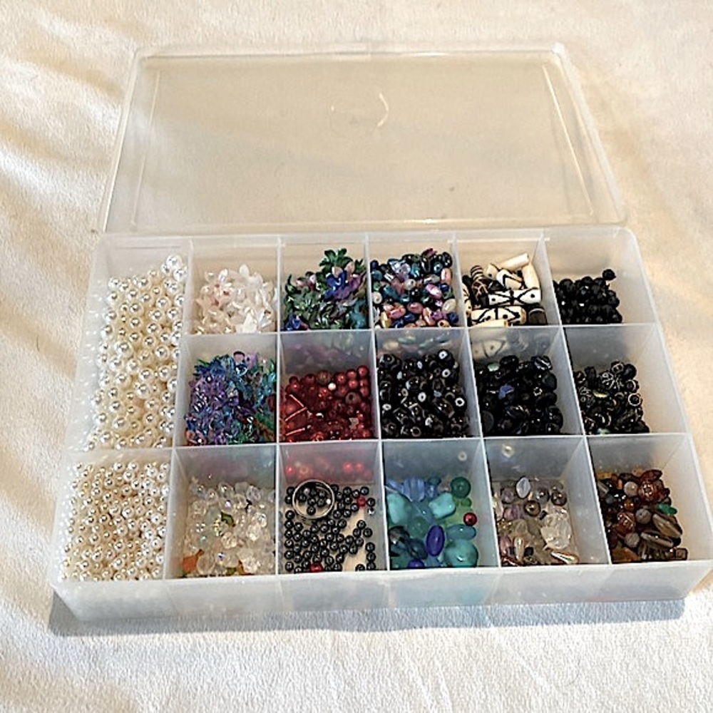 Beads! Beads! Beads! Over 500 Beads and Box!
